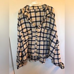 Yellow Black Pink Flannel Size XXL Wild Fable